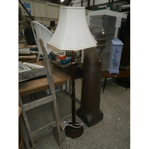 164 - Floor standing mahogany lamp