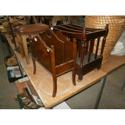 174 - Walnut magazine rack and mahogany magazine rack