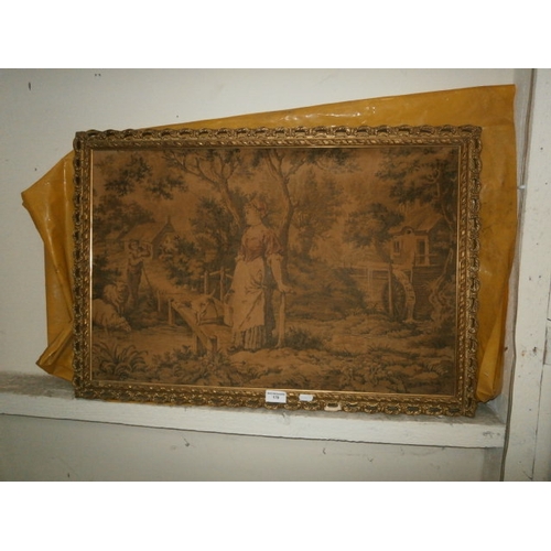 178 - Vintage gilt framed tapestry