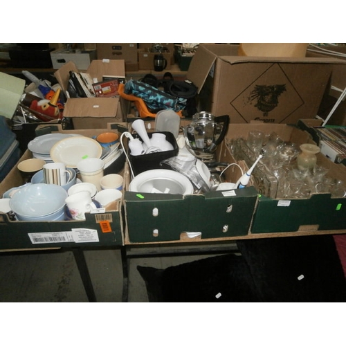 78 - 3 boxes inc tableware, glassware, kitchen utensils