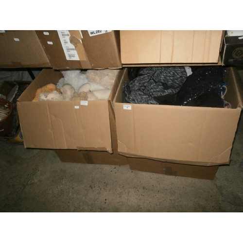 67 - 2 large boxes inc clothing, footwear and soft toys