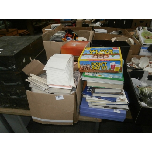 134 - Lot inc vinyl records, books, bingo books, paper shredder, etc