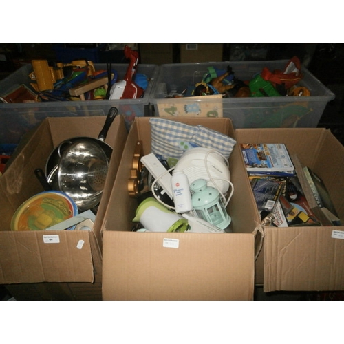 44 - 3 boxes of household & kitchen ware