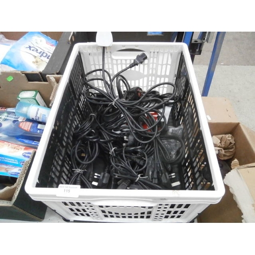 115 - Box of power leads