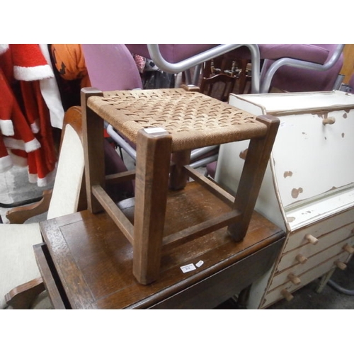 620 - Small stool with woven seat