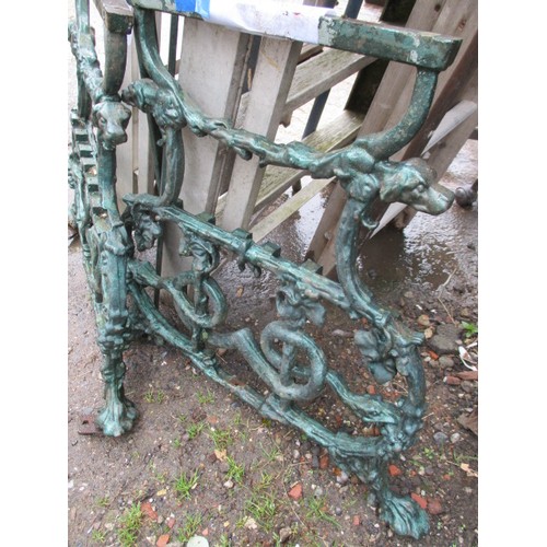 4 - Coalbrookdale cast iron table ends. No visible kite marks!