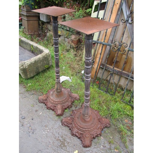 8 - 2 cast iron stands, 39 inch tall