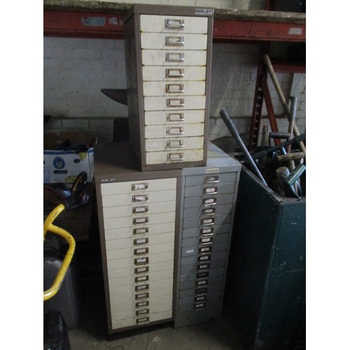 23 - 3 multi drawer file cabinets