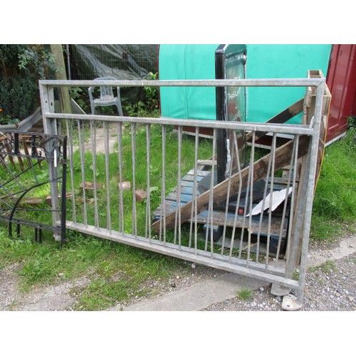 107 - Pair galvanised barriers. 47 high x 73 wide