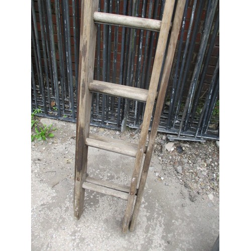 113 - 14ft wooden extending ladders