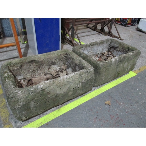 1005 - Pair concrete planters 23