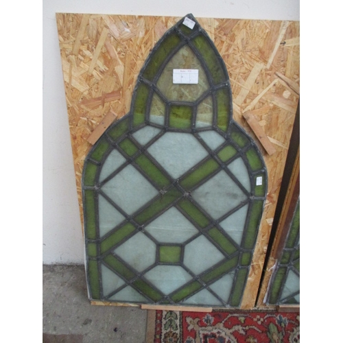 1035 - 4 stained glass panels as found Large panels 21 x 54 inches