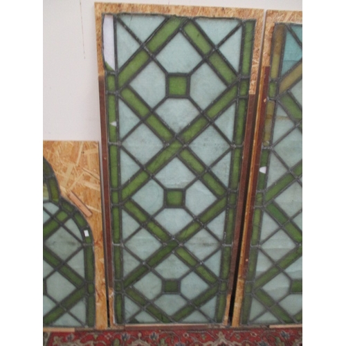 1035 - 4 stained glass panels as found Large panels 21 x 54 inches