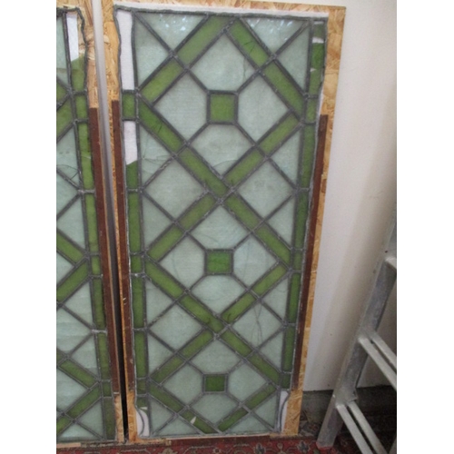 1035 - 4 stained glass panels as found Large panels 21 x 54 inches