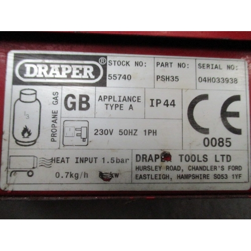 1023 - Draper PSH35 Propane heater. Fan powers up.