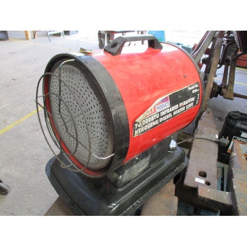 1079 - Sealey 70k BTU infrared paraffin/kerosene/diesel heater 230v