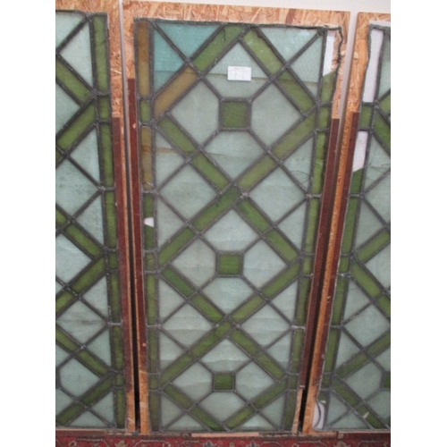 1157 - 4 stained glass panels as found Large panels 21 x 54 inches