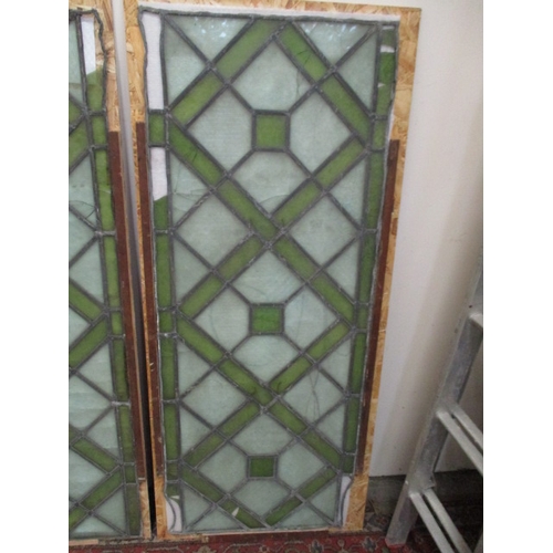 1157 - 4 stained glass panels as found Large panels 21 x 54 inches