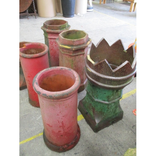 1168 - 6 various chimney pots