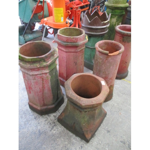 1168 - 6 various chimney pots