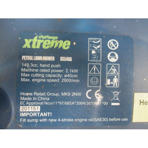 1126 - Challenge Xtreme petrol lawn mower. Spares or repair!