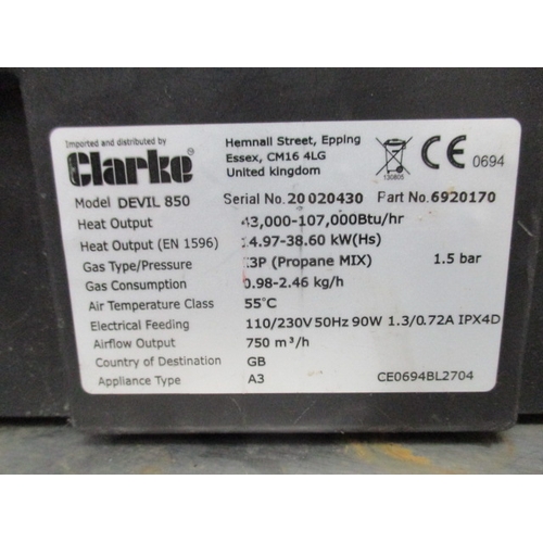 Clarke Devil 850 space heater. fan fires up but not tested with gas!