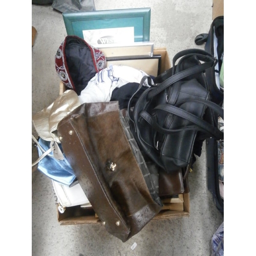 133 - Bag inc handbags and framed artwork