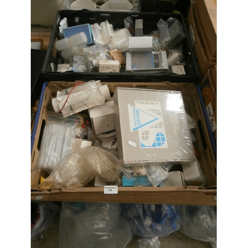 175 - Two boxes of electrical hardware, etc