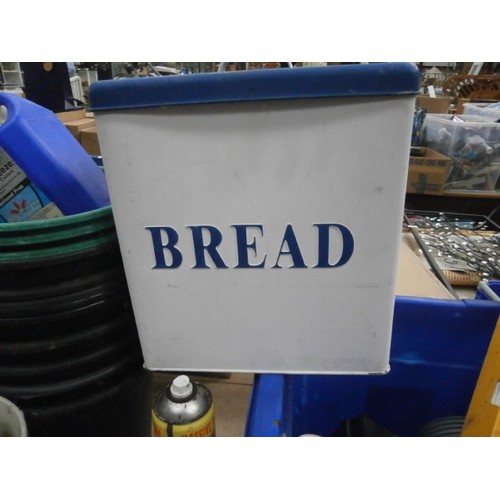 144 - Lot inc maintenance chemicals, plastic bins, bread bin, etc