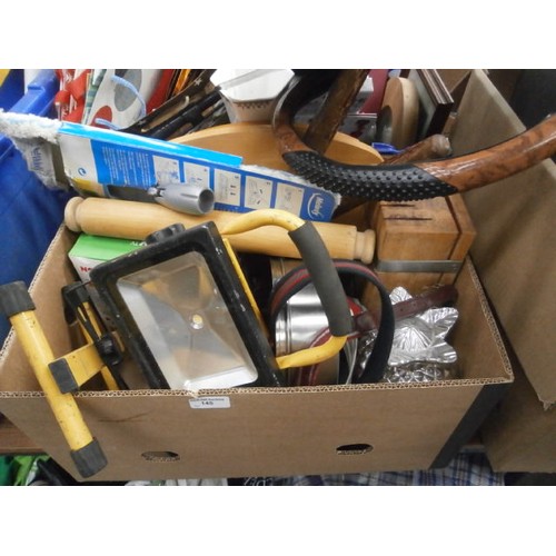 145 - Lot inc Samsung computer monitor, gift bags, builders light, Nintendo Wii, etc