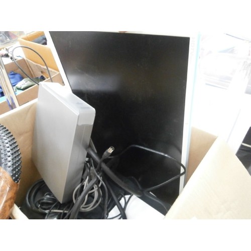 145 - Lot inc Samsung computer monitor, gift bags, builders light, Nintendo Wii, etc