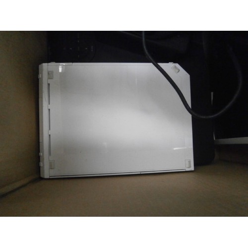 145 - Lot inc Samsung computer monitor, gift bags, builders light, Nintendo Wii, etc