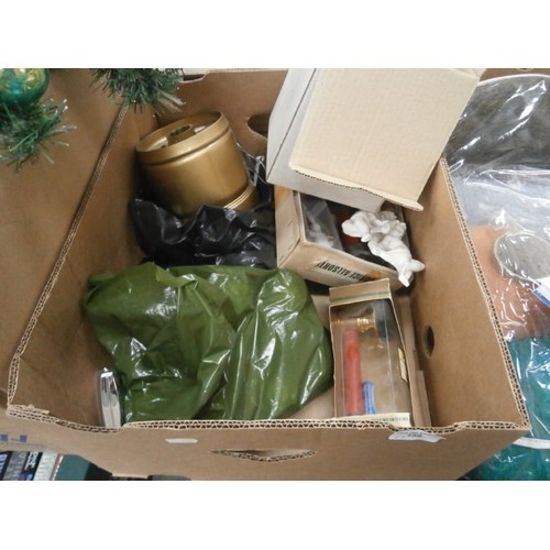 159 - Three boxes inc Christmas deco and Trees