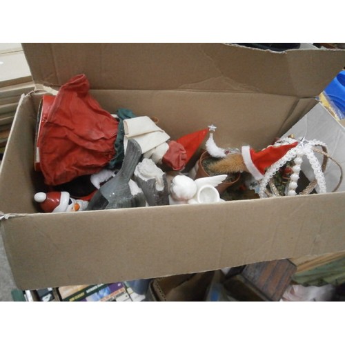 159 - Three boxes inc Christmas deco and Trees