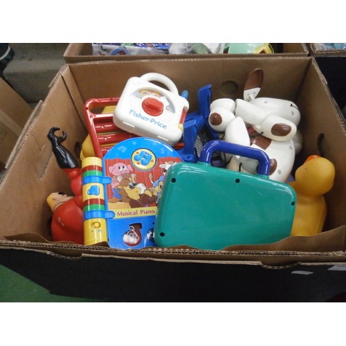 171 - Three boxes and bag containing toys