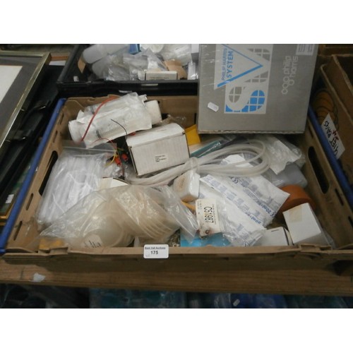 175 - Two boxes of electrical hardware, etc