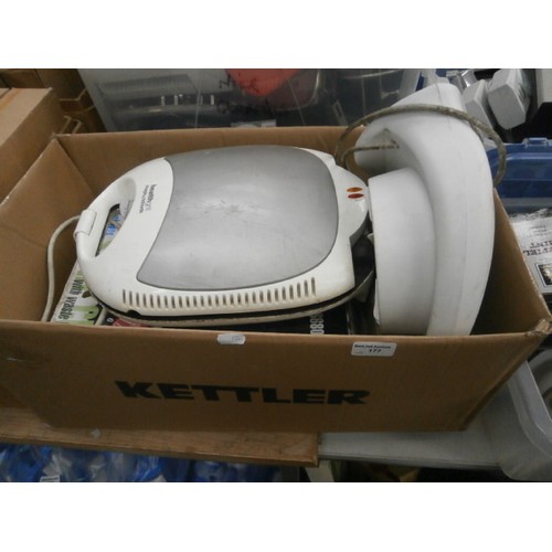177 - Four boxes inc kitchen gadgets, cutlery, massager, etc