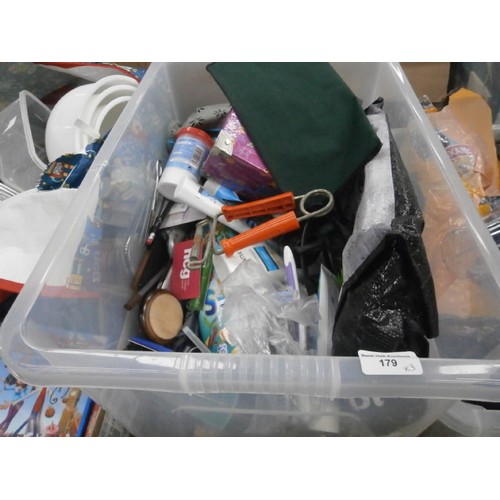 179 - Three boxes inc cosmetics, keepsake boxes, stationary, etc