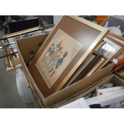 158 - Two boxes of framed artwork