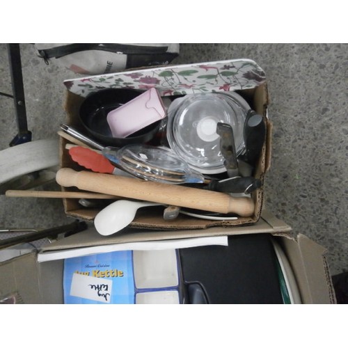 218 - Lot inc serving trolley, cutlery, crockery, etc