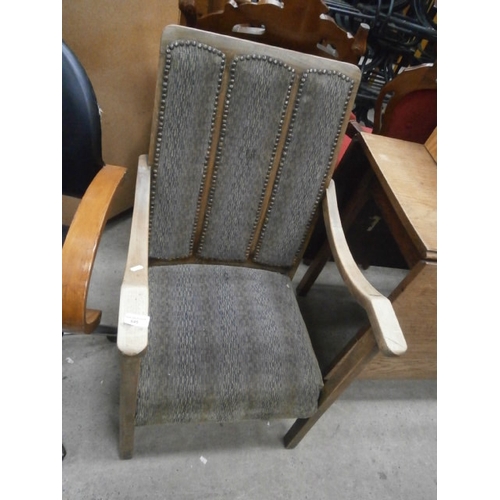 645 - Vintage wood framed elbow chair