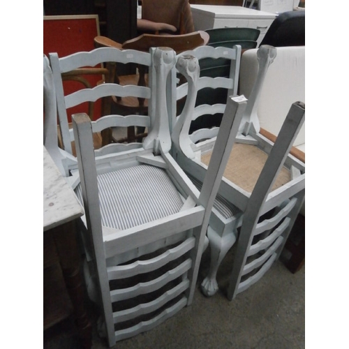 668 - Set of 4 x painted ball and claw dining chairs