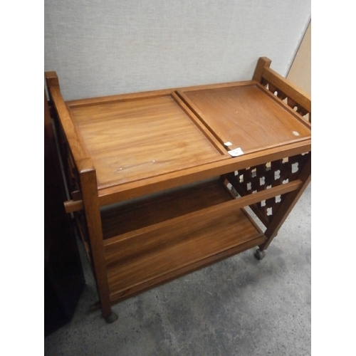 723 - 2 tier wooden trolley