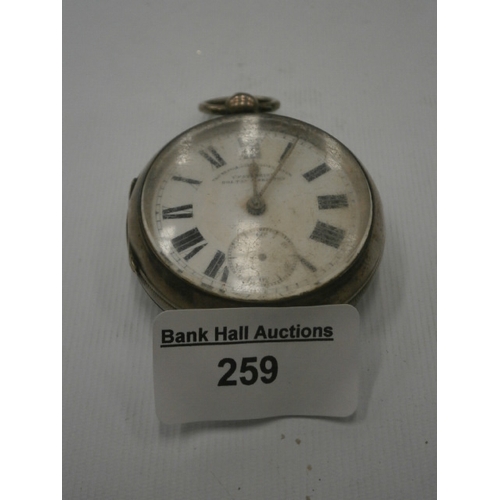 259 - The Trafalgar English Lever T. Fattorini Bolton & Skipton Silver hallmarked pocket watch