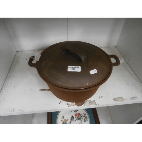 309 - Cast iron cooking pot