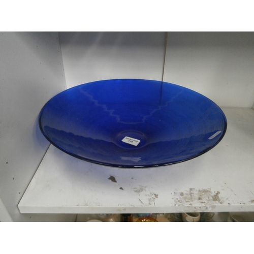 318 - Large blue glass bowl