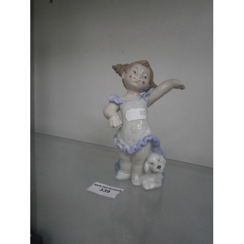 339 - Nao Lladro girl figurine, cant see any damage but can hear something inside