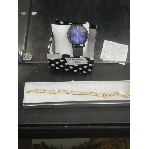 343 - Lot inc watch and gold plated bracelet