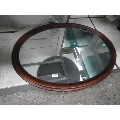 376 - Mahogany framed oval mirror