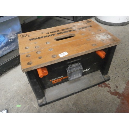 53 - Black & Decker workmate workbox containing tools.